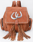 American Darling Women's Backpack Western Suede Genuine Leather Handbag