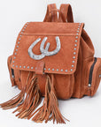 American Darling Women's Backpack Western Suede Genuine Leather Handbag