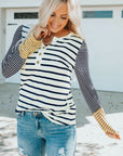 Annie Stripe Button Henley Top