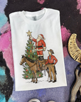 Vintage Christmas Cowboy Tee or Crewneck