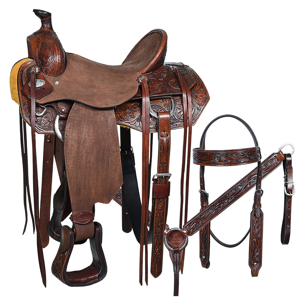Hilason Western Horse Saddle Leather Ranch Roping Cowboy Hilason