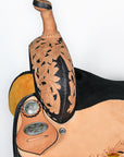 Hilason Western Horse Barrel Racing Trail American Leather Saddle Brown