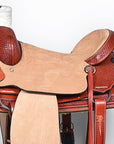 Hilaosn Western Horse Saddle American Leather Cowboy Trail Ranch Roping Saddle Tan