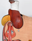 Hilaosn Western Horse Saddle American Leather Cowboy Trail Ranch Roping Saddle Tan