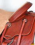 Hilaosn Western Horse Saddle American Leather Cowboy Trail Ranch Roping Saddle Tan