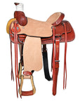 Hilaosn Western Horse Saddle American Leather Cowboy Trail Ranch Roping Saddle Tan