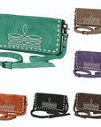 American Darling Western Small Cross Body Genuine Leather Handbag Purse Wallet Bag For Women Girls
