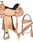 HILASON Western American Leather Horse Saddle Ranch Roping Cowboy With Tack Set