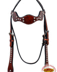 HILASON Western Horse Headstall Genuine American Leather brown