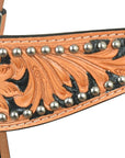 HILASON Western Horse Headstall Genuine American Leather Floral Tan