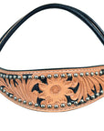 HILASON Western Horse Headstall Genuine American Leather Floral Tan