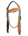 HILASON Western Horse Headstall Breast Collar Tack Set Genuine American Leather
