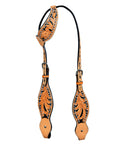 HILASON Western Horse Headstall Genuine American Leather Floral Tan