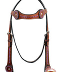 HILASON Western Horse Headstall Genuine American Leather brown