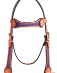 HILASON Western Horse Headstall Genuine American Leather Tan