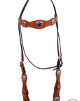 HILASON Western Horse Headstall Genuine American Leather tan