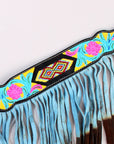Hilason Western Horse Breast Collar Leather Beaded Inlay Turquoise
