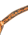 Hilason Western Horse Breast Collar Handtooled American Leather Tan