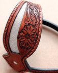 HILASON Western Horse Headstall Genuine American Leather Floral brown