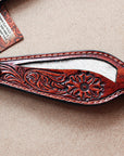 HILASON Western Horse Headstall Genuine American Leather Floral brown