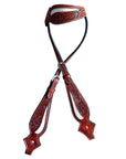 HILASON Western Horse Headstall Genuine American Leather Floral brown