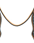 HILASON Western Horse Headstall Tack American Leather Tan W/ Black & White