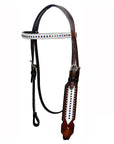 HILASON Western Horse Headstall Tack American Leather Dark Brown W/ Rhinestones