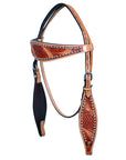 HILASON Western Horse Headstall Tack Genuine American Leather Tan
