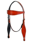 HILASON Western Horse Headstall Tack Genuine American Leather Mahogany