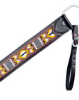 HILASON Western Horse Leather Headstall & Breast Collar Set Black Beaded