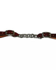 5/8" HILASON Western Latigo Leather Flat Twisted Curb Chain Strap