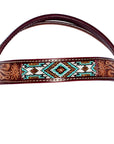 Hilason Western Horse Headstall Hand Tooled American Leather Tan