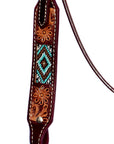 Hilason Western Horse Headstall Hand Tooled American Leather Tan