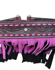 HILASON Western Genuine Leather Horse Nose Band Dark Brown with Pink