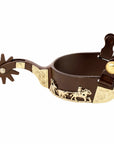 HILASON Western BR Spurs Medium Shank | 1-1/4" Band | 2-1/8" Shank | GS Trim