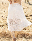 Melany Ruffled High-low Hem Midi Skirt