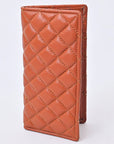 NEVER MIND Quilted Leather Continental Bifold Wallet Organizer