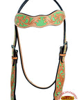 Hilason Western Horse Headstall Bridle American Leather Light Tan