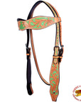 Hilason Western Horse Headstall Bridle American Leather Light Tan