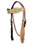 Hilason Western Horse Headstall Bridle American Leather Light Tan