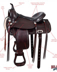 HILASON Western Horse Saddle American Leather Flex Tree Trail & Pleasure Brown