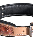 Hilason Heavy Duty Hand Painted Genuine Leather Dog Collar Tan