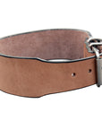 Hilason Heavy Duty Handmade Genuine Leather Dog Collar Tan