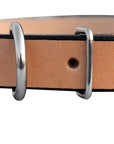 Hilason Heavy Duty Handmade Genuine Leather Dog Collar Tan