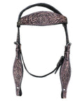 HILASON Western Genuine Leather Horse Headstall Tack Antique Dark Brown