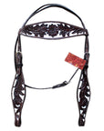 Hilason Western Horse Headstall Bridle American Leather Dark Brown