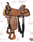 Hilason Western Horse Saddle American Leather Ranch Roping Cowboy