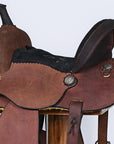 Hilason Western Horse Barrel Racing Trail American Leather Saddle Brown - Everest Ranch