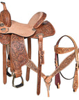 Hilason Western Horse Barrel Racing Trail American Leather Saddle Tack Tan