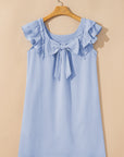 Textured Bow Back Mini Dress